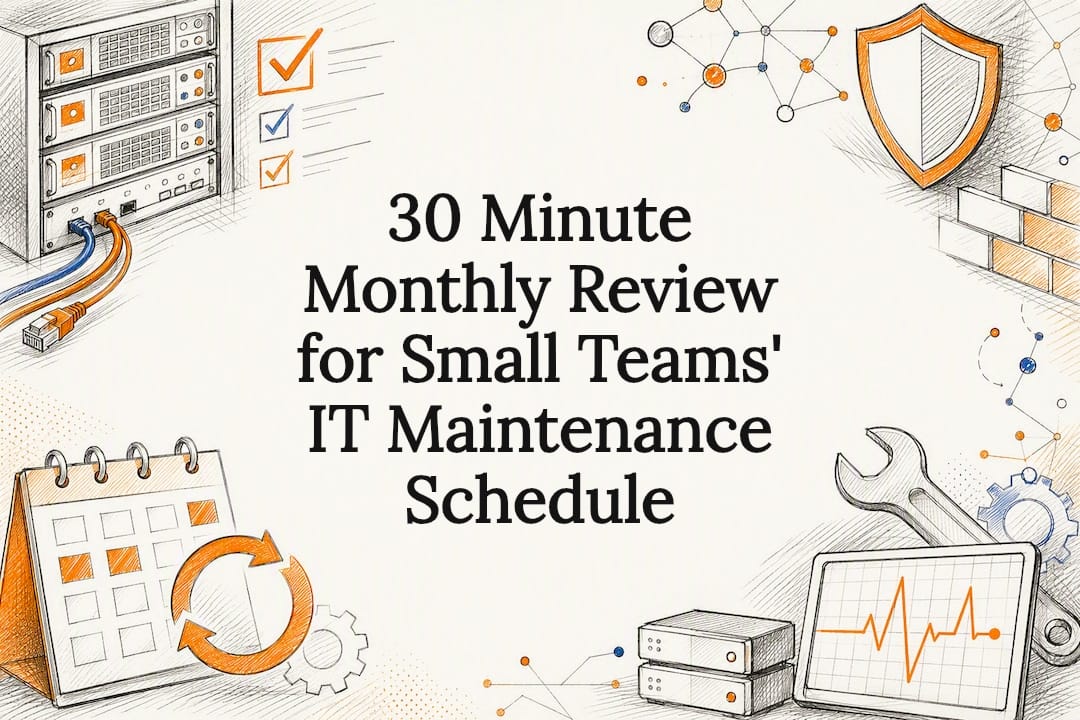 IT maintenance schedule review title card
