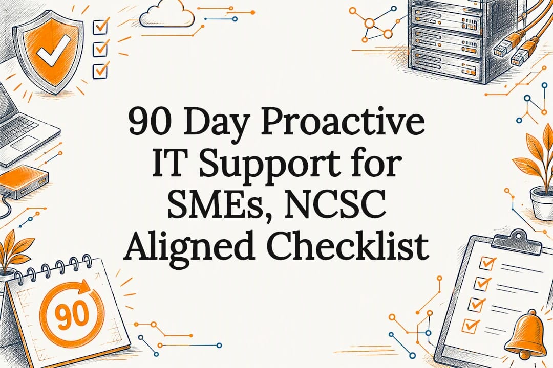 Decorative proactive IT support title card