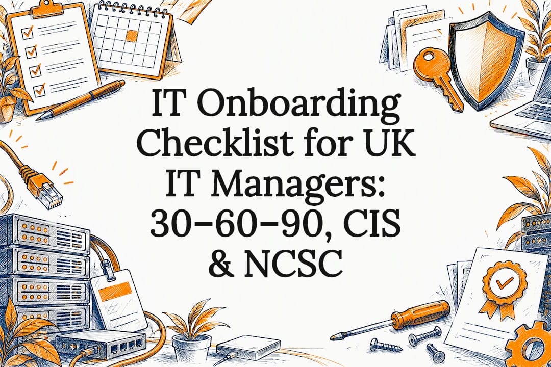 IT onboarding checklist title card illustration