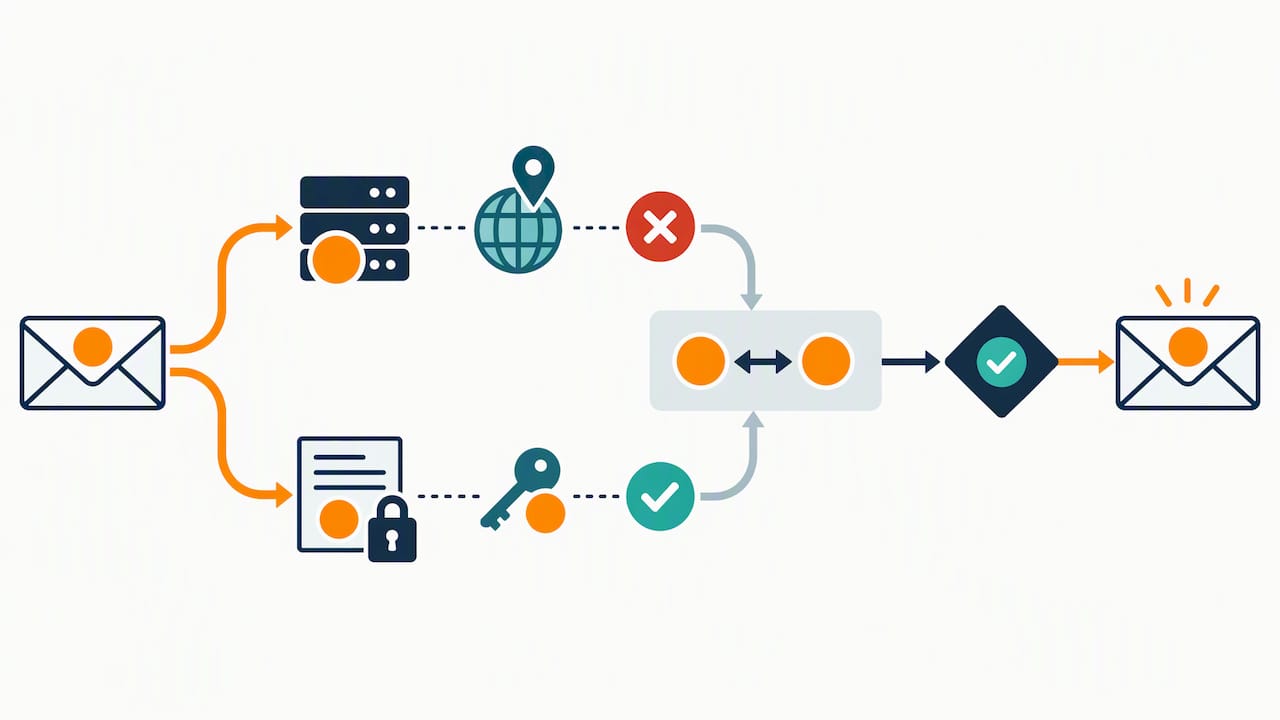 SPF and DKIM checks meeting DMARC alignment